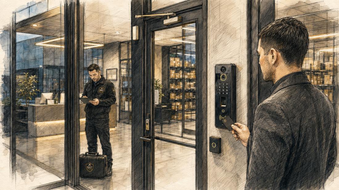 Kirishni boshqarish: RFID karta, barmoq izi va kod bilan ochiladigan eshik